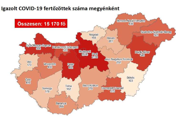 22 új fertőzött Vasban, 710 Magyarországon, kilencen meghaltak