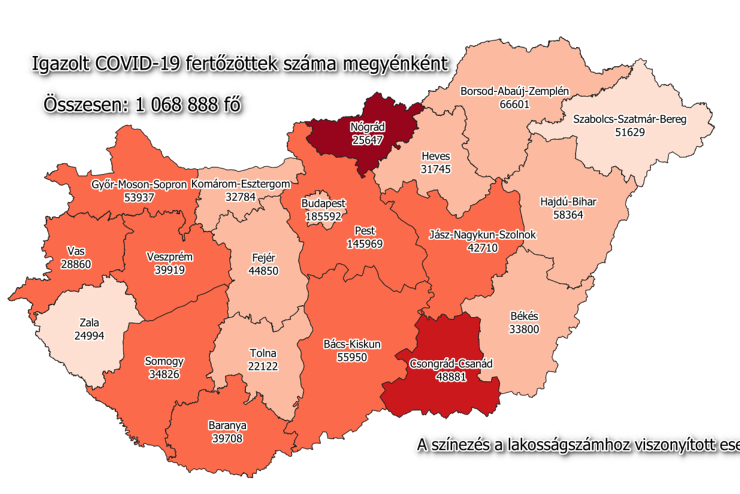 291 új fertőzött Vasban, 11 871 Magyarországon, 162 beteg meghalt