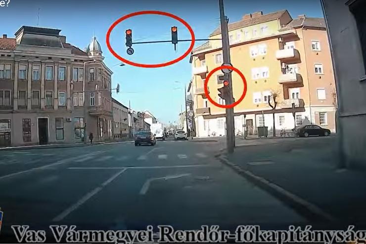 Kilenc piros lámpán hajtott át, mire a rendőrök elfogták Szombathelyen (videó)