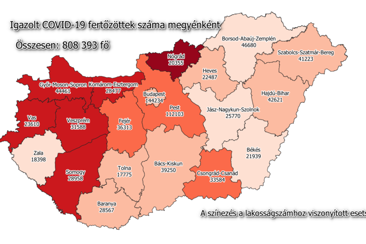 Nincs új fertőzött Vasban, Magyarországon 55 beteget regisztráltak, öten meghaltak 