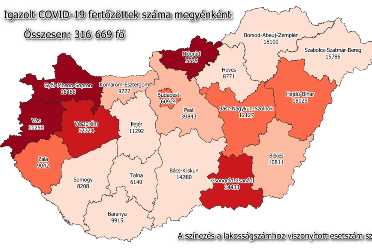 8 új fertőzött Vasban, 609 Magyarországon, 114-en meghaltak