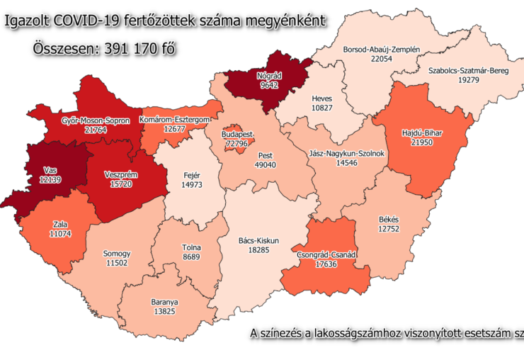 27 új fertőzött Vasban, 1548 Magyarországon, 94-en meghaltak