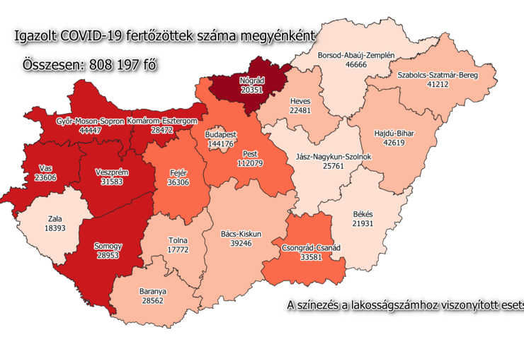 Négy új fertőzött Vasban, 37 Magyarországon, nincs újabb halott