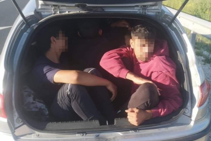 Tíz illegális bevándorló nyomorgott egy Szelesténél megállított személyautóban