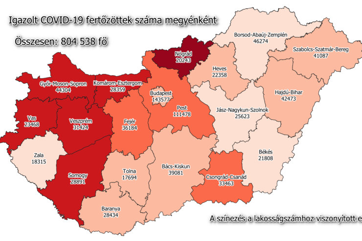 Három új fertőzött Vasban, 156 Magyarországon, öten meghaltak