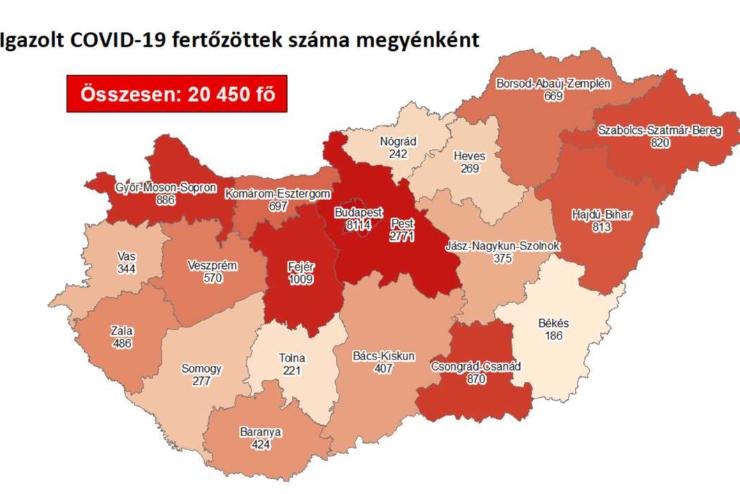 Rekord: 87 új fertőzött Vasban, 951 Magyarországon, nyolcan meghaltak