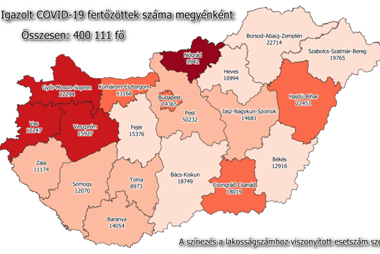 39 új fertőzött Vasban, 2995 Magyarországon, 107-en meghaltak