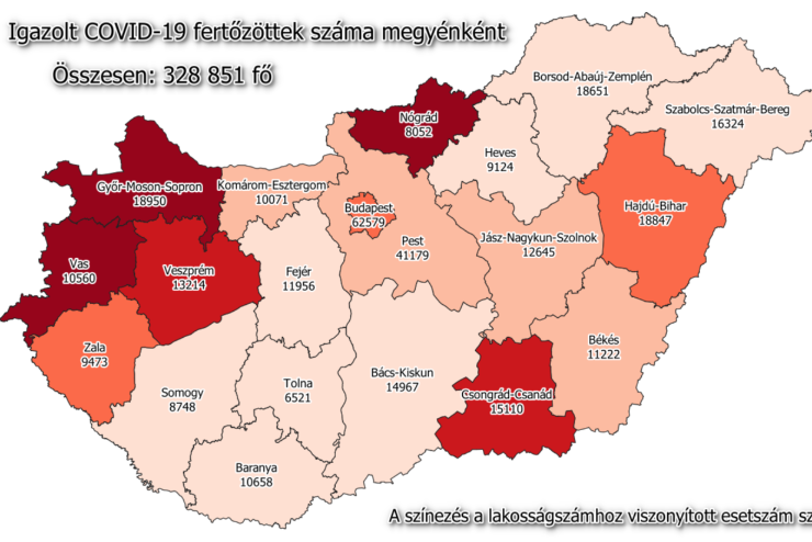 43 új fertőzött Vasban, 856 Magyarországon, 93-an meghaltak