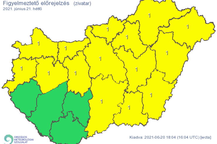 Orszgszerte els- s msodfok figyelmeztetseket adott ki a meteorolgiai szolglat